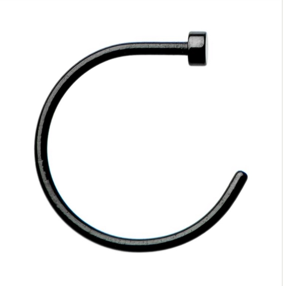 20 Gauge 3/8 Black Anodized Titanium Nose Hoop
